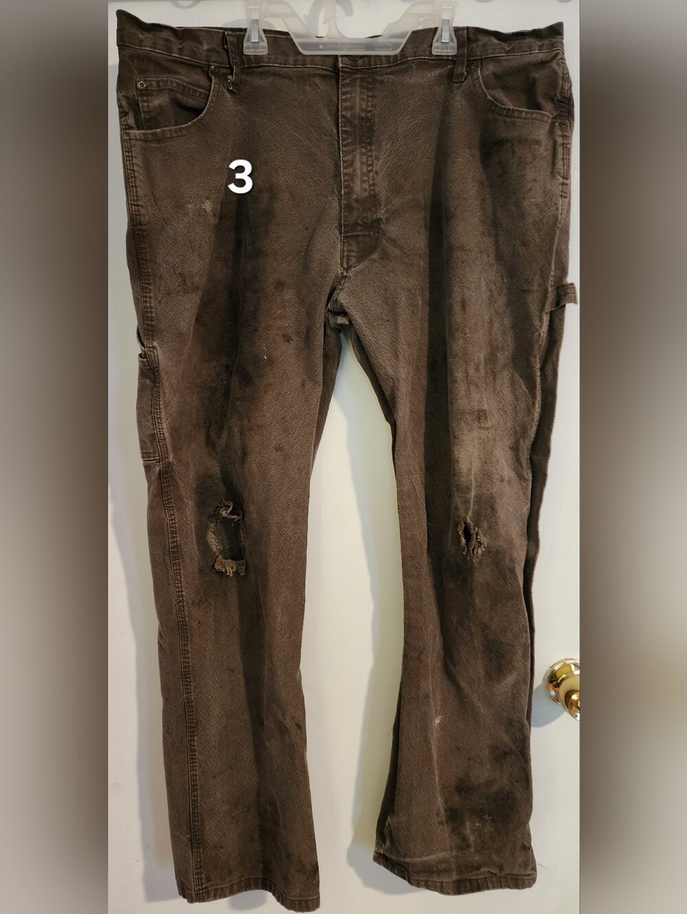 42x32 Dickies Duck Carpenter Pants Brown Workwear Relaxed Fit